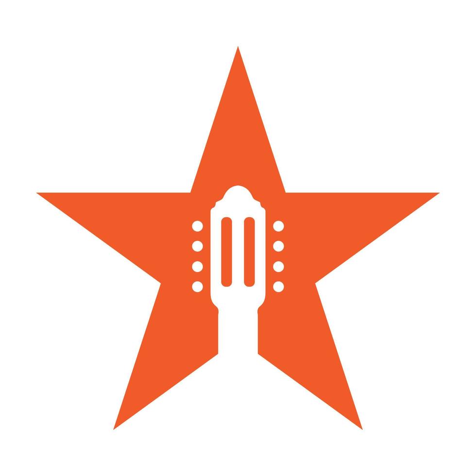 ster met gitaar logo symbool vector pictogram illustratie grafisch ontwerp