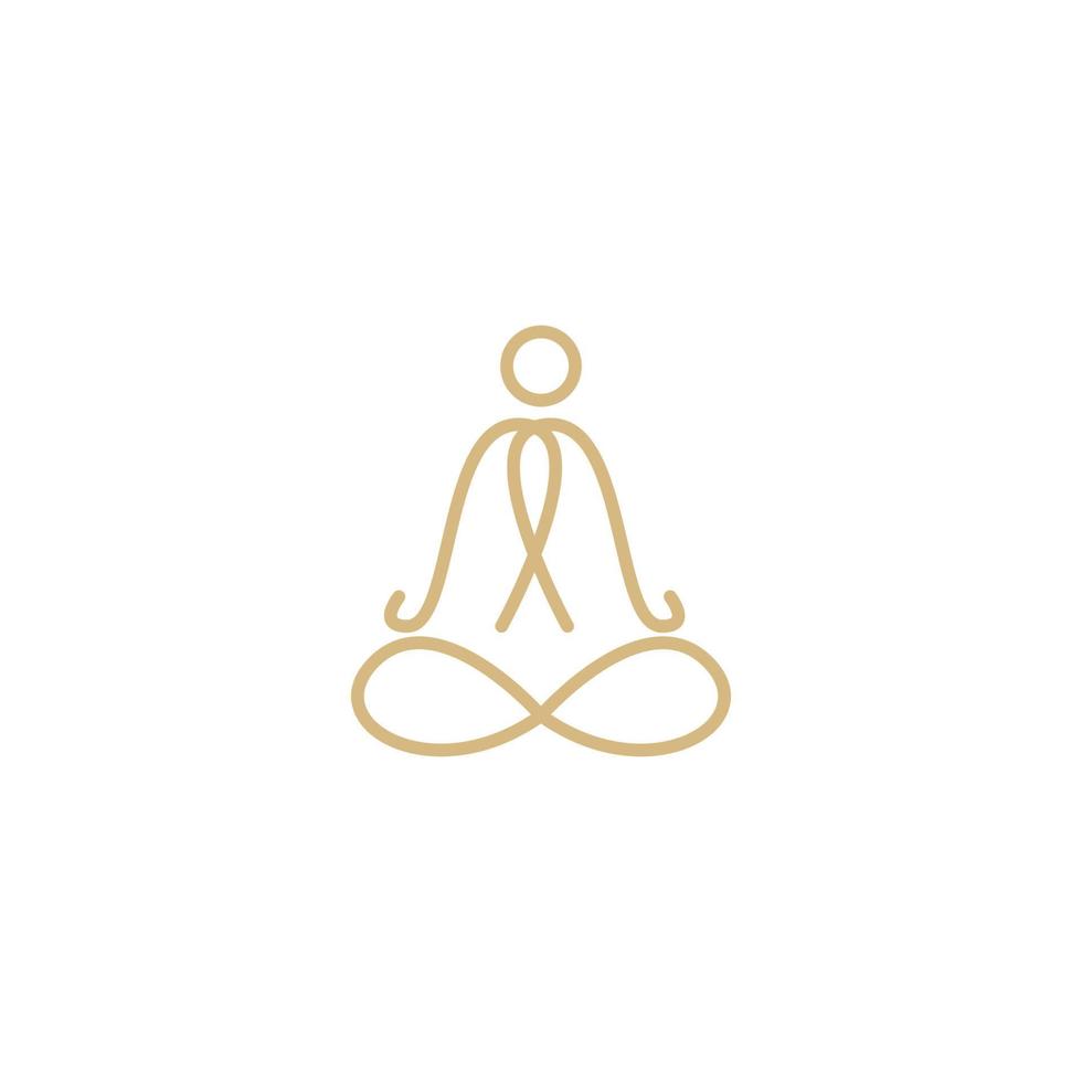 lijn persoon yoga luxe logo ontwerp, vector grafisch symbool pictogram illustratie creatief idee