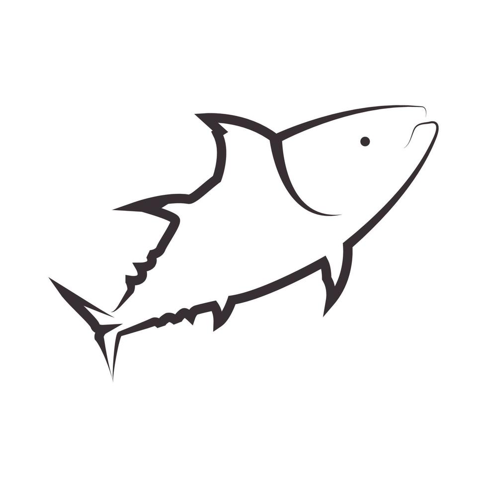 moderne lijnvorm vis zee tonijn logo ontwerp vector pictogram symbool illustratie