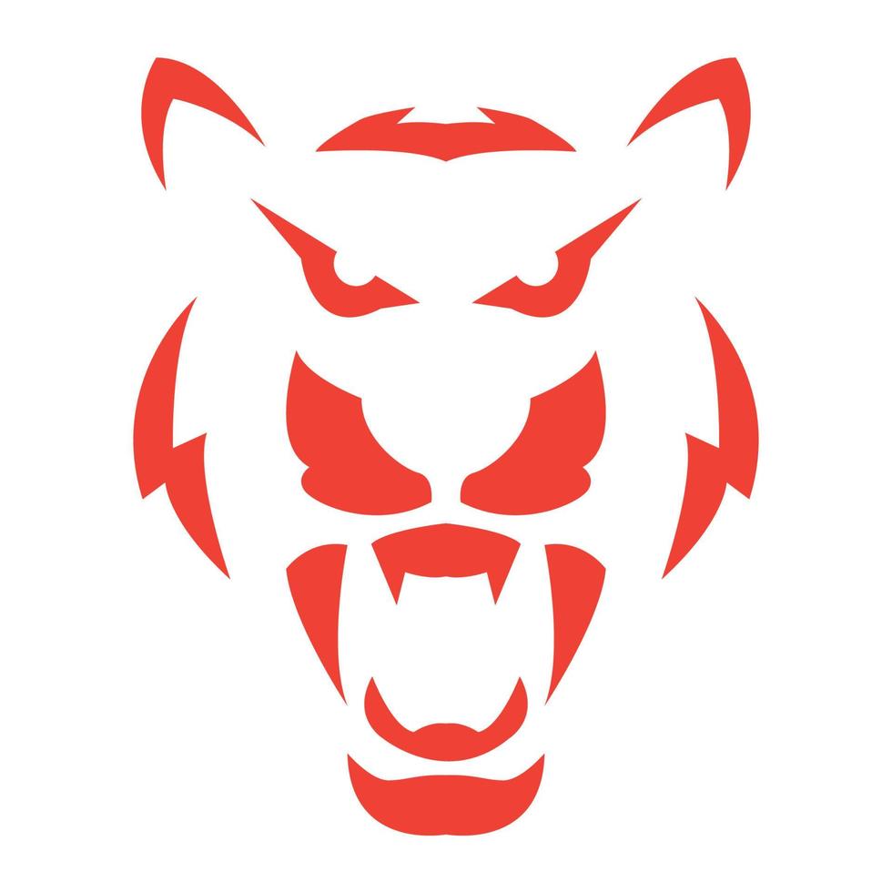 hoofd brullen tijger vorm plat logo symbool vector pictogram illustratie grafisch ontwerp