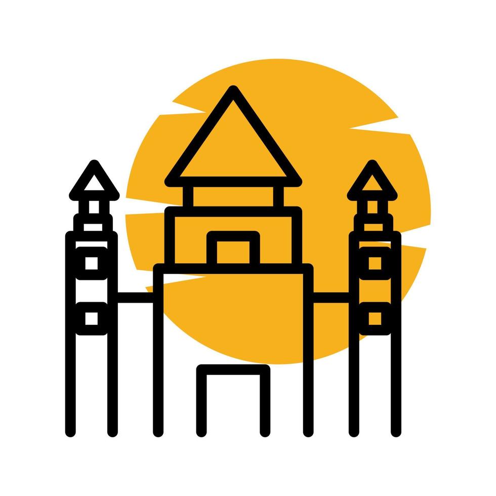 lijnen koninkrijk met zonsondergang logo symbool vector pictogram illustratie grafisch ontwerp