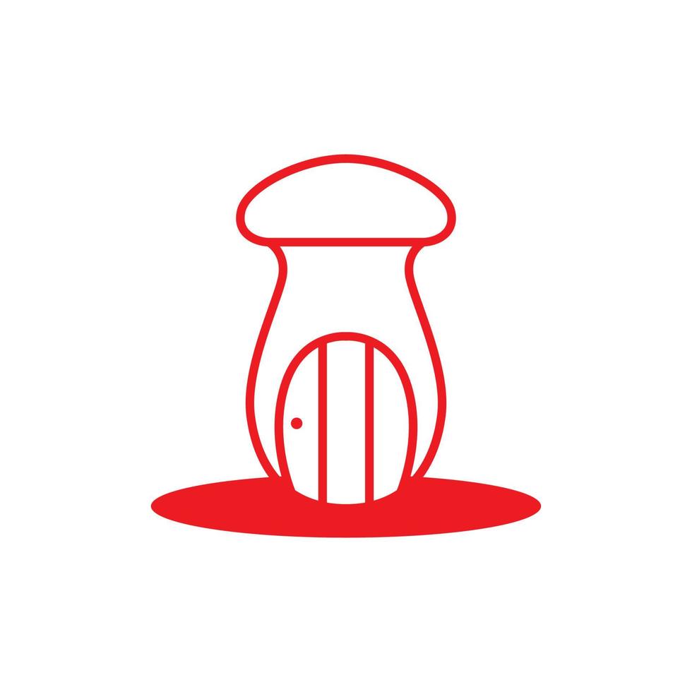 paddestoel huis met deur logo ontwerp vector grafisch symbool pictogram illustratie creatief idee