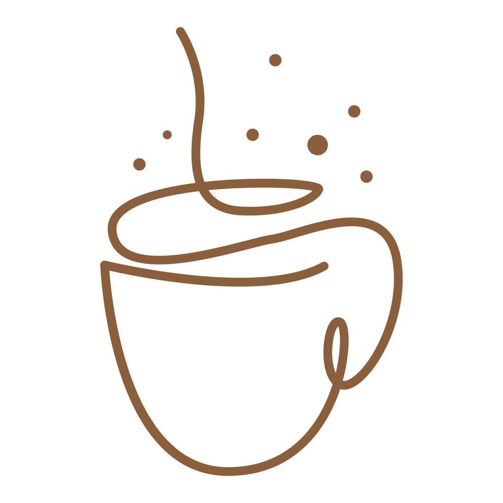 doorlopende lijnen koffiekopje logo symbool vector pictogram illustratie grafisch ontwerp