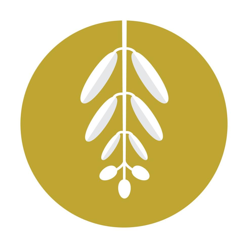 gouden cirkel olijfolie blad logo ontwerp vector pictogram symbool illustratie