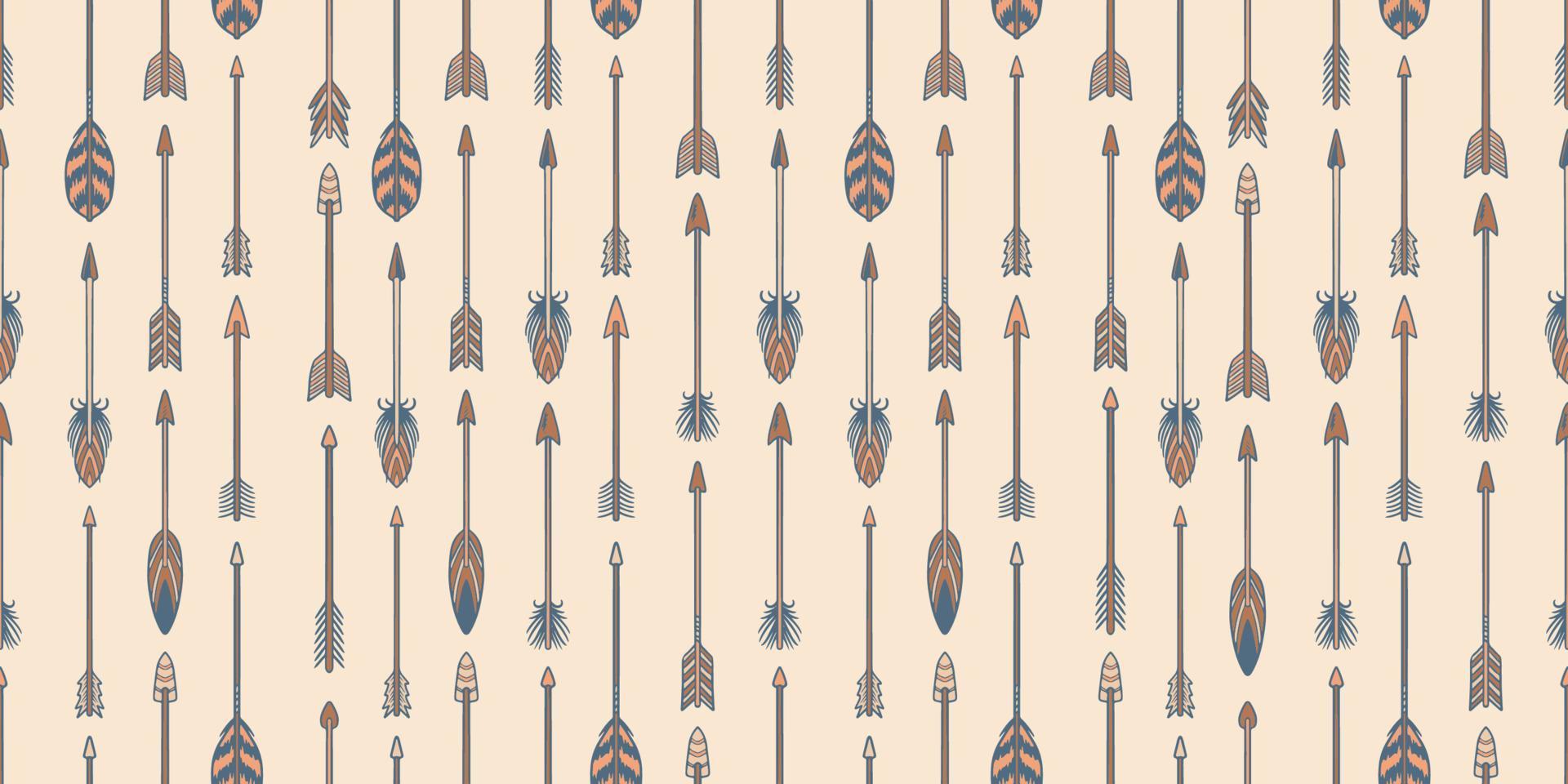 set van tribal stijl hand getrokken opwaartse directionele vogel veer. vector