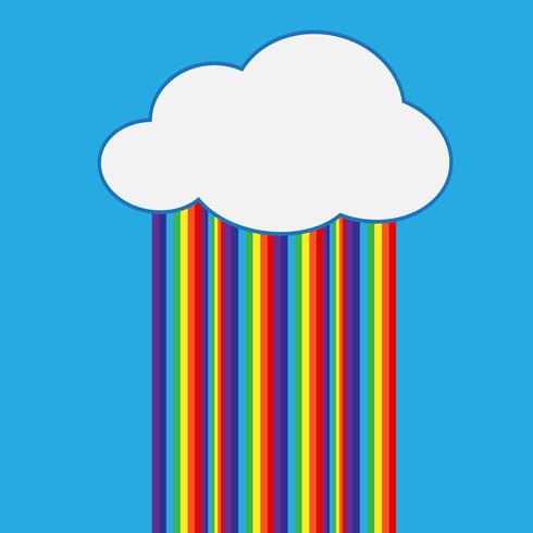 regenboog met wolk pictogram vector