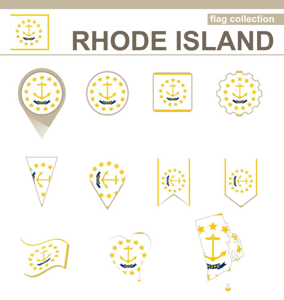 rhode eiland vlag collectie vector