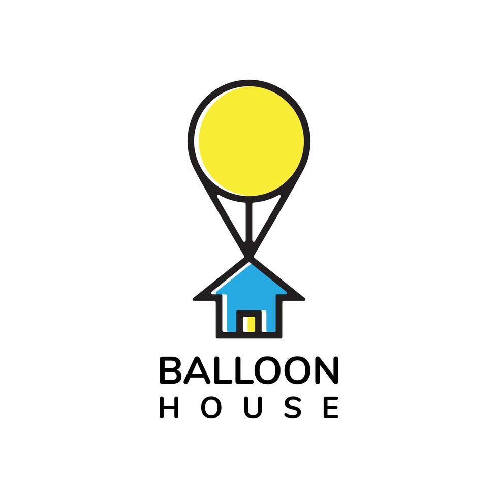 ballon huis vector logo ontwerp