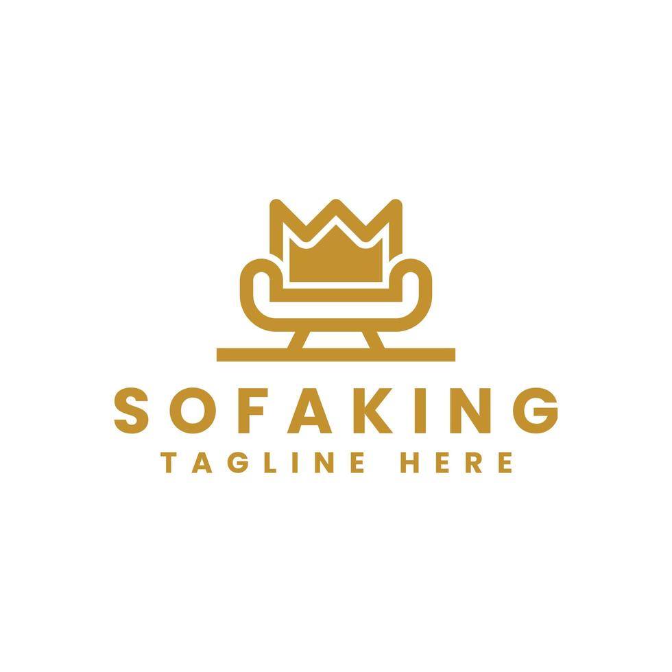 sofa koning logo ontwerp vector