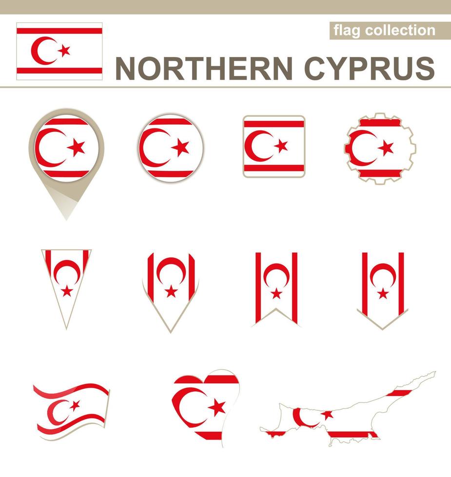 verzameling vlaggen van noord-cyprus vector