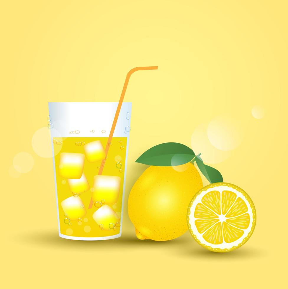 realistische verse citroenillustratie. geel citroenfruit met textuur vector