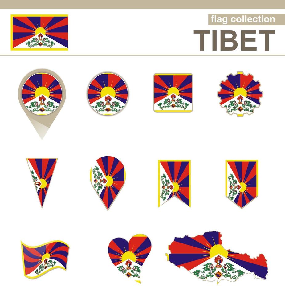 tibet vlag collectie vector