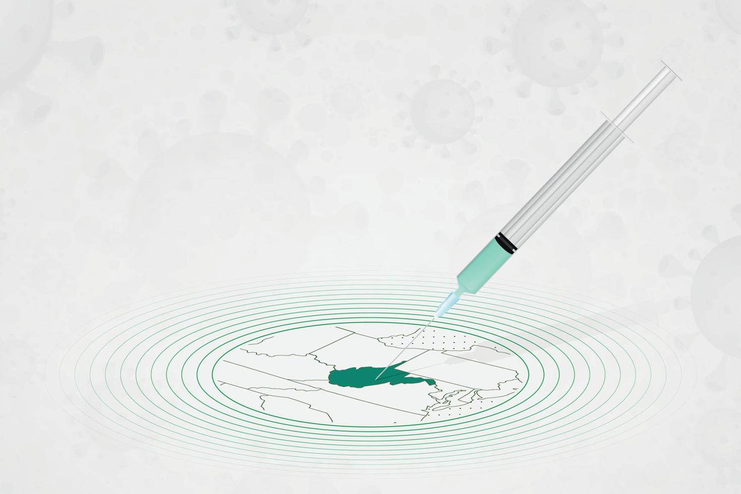 West Virginia vaccinatie concept, vaccin injectie in kaart van West Virginia. vaccin en vaccinatie tegen coronavirus, covid-19. vector