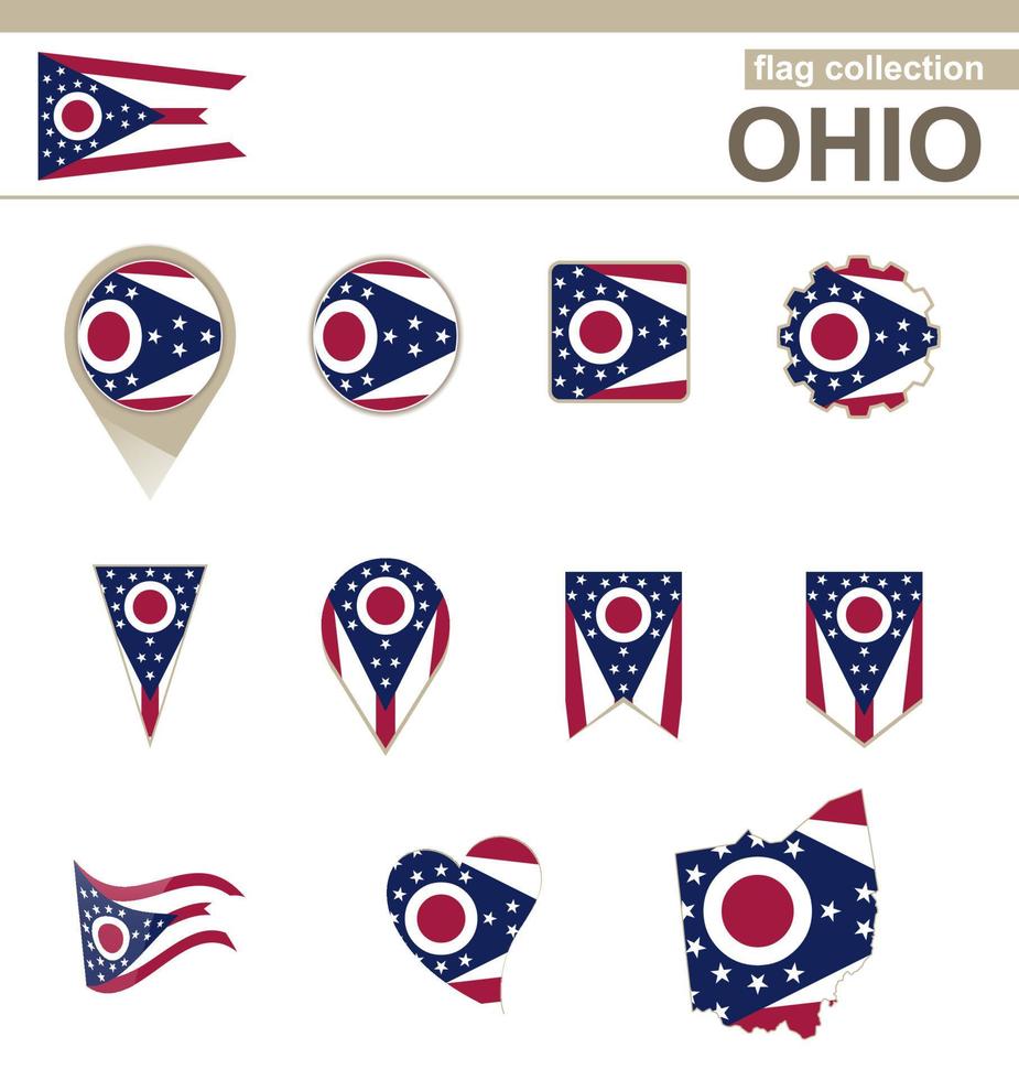 vlag collectie van ohio vector