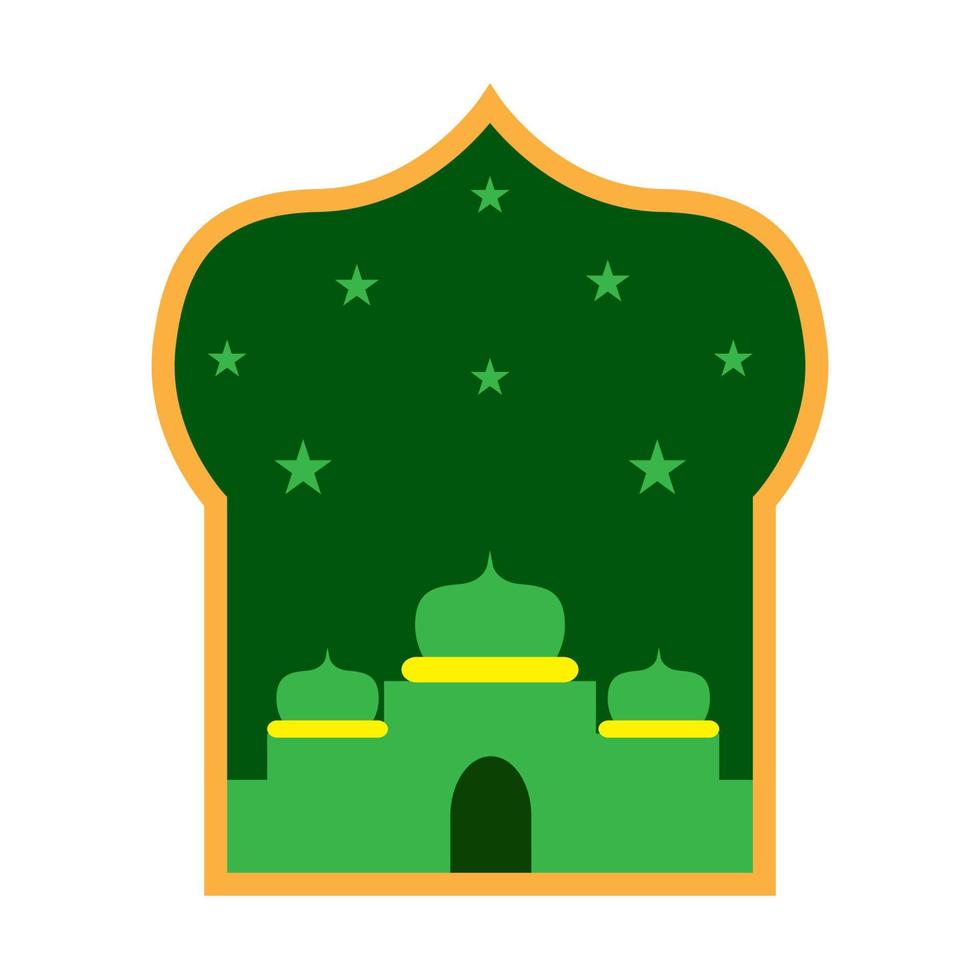 het groene ontwerp van de moskeeillustratie voor ramadan. vector