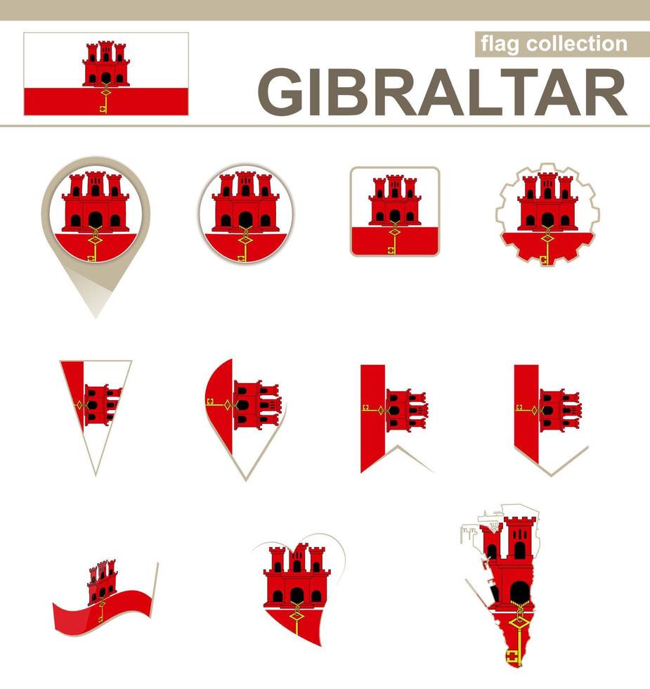 gibraltar vlag collectie vector