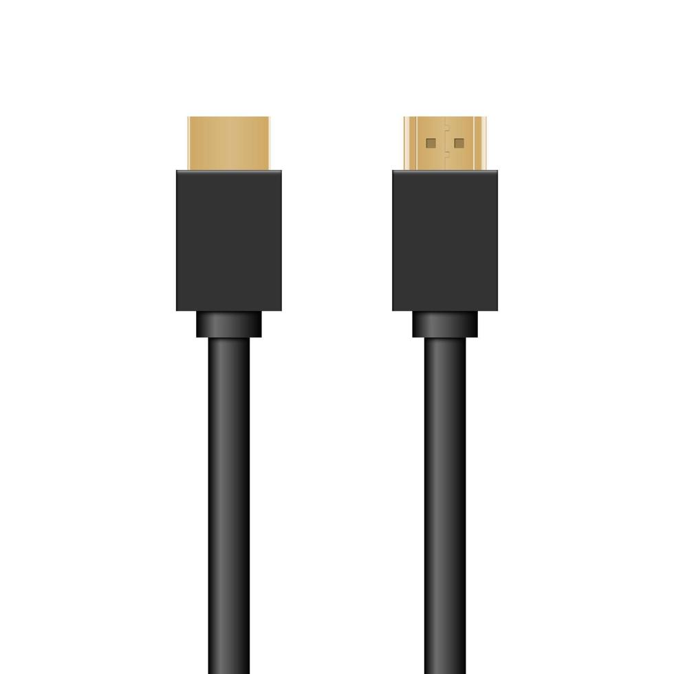 HDMI-kabel geïsoleerd op een witte achtergrond, vectorillustratie vector