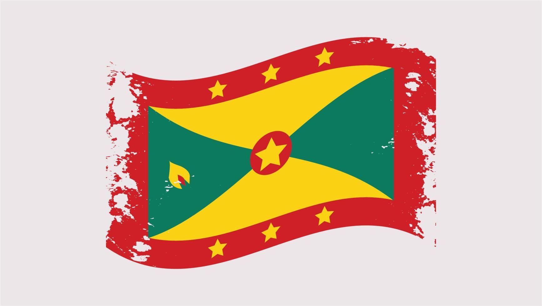 grenada golvend grunge brush vlag ontwerp vector