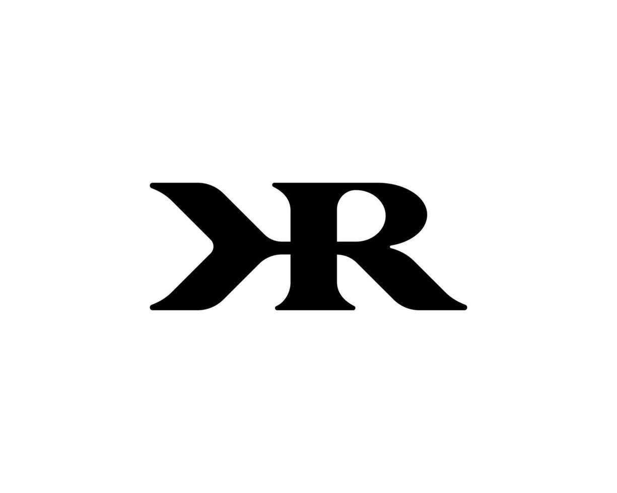vetgedrukte letter kr of xr logo-ontwerp. letter kr eerste logo. letter xr eerste logo vector