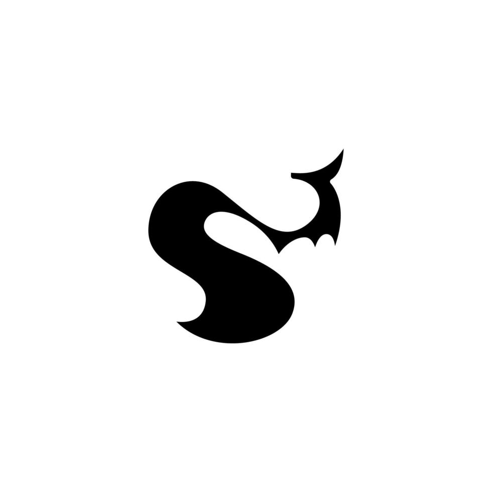 letter s fox-logo. vos of wolf silhouet ontwerp. letter s eerste logo vector