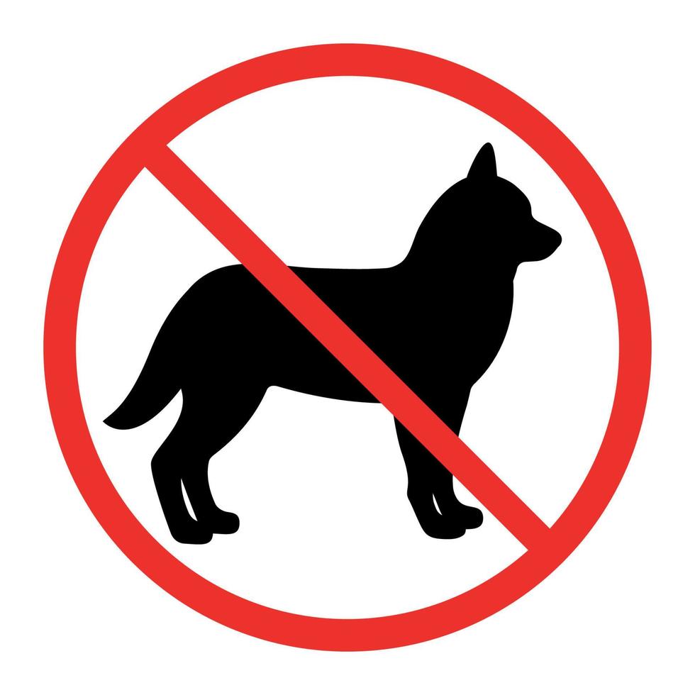 illustratie ingang met honden verboden vector