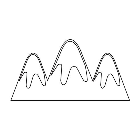 Teken van berg pictogram vector