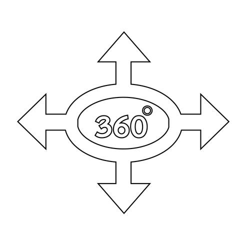 360 graden pictogram vector