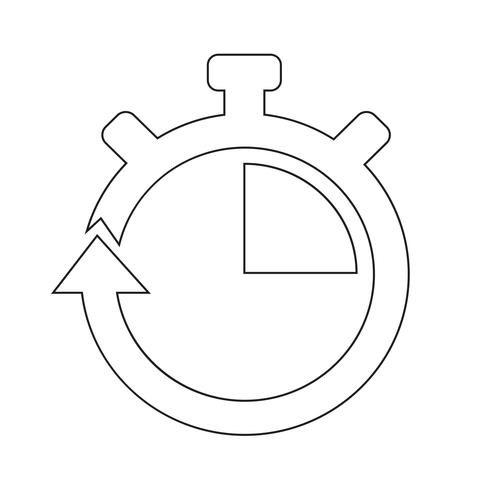 Teken van stopwatch pictogram vector