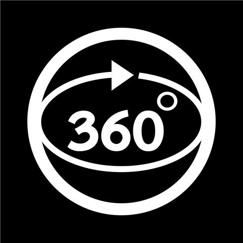 360 graden pictogram vector