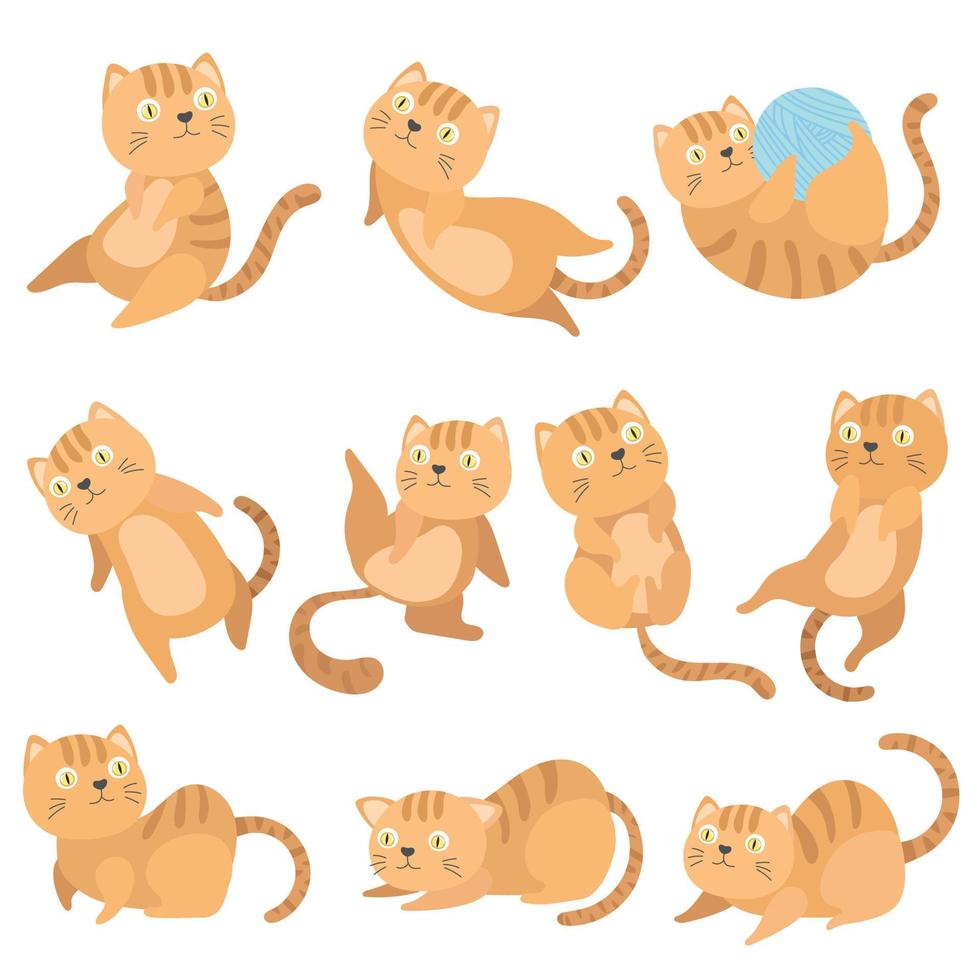 katten cartoon in vlakke stijl vector