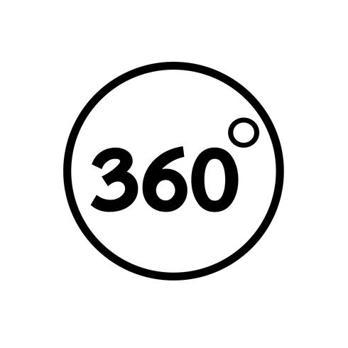 360 graden pictogram vector