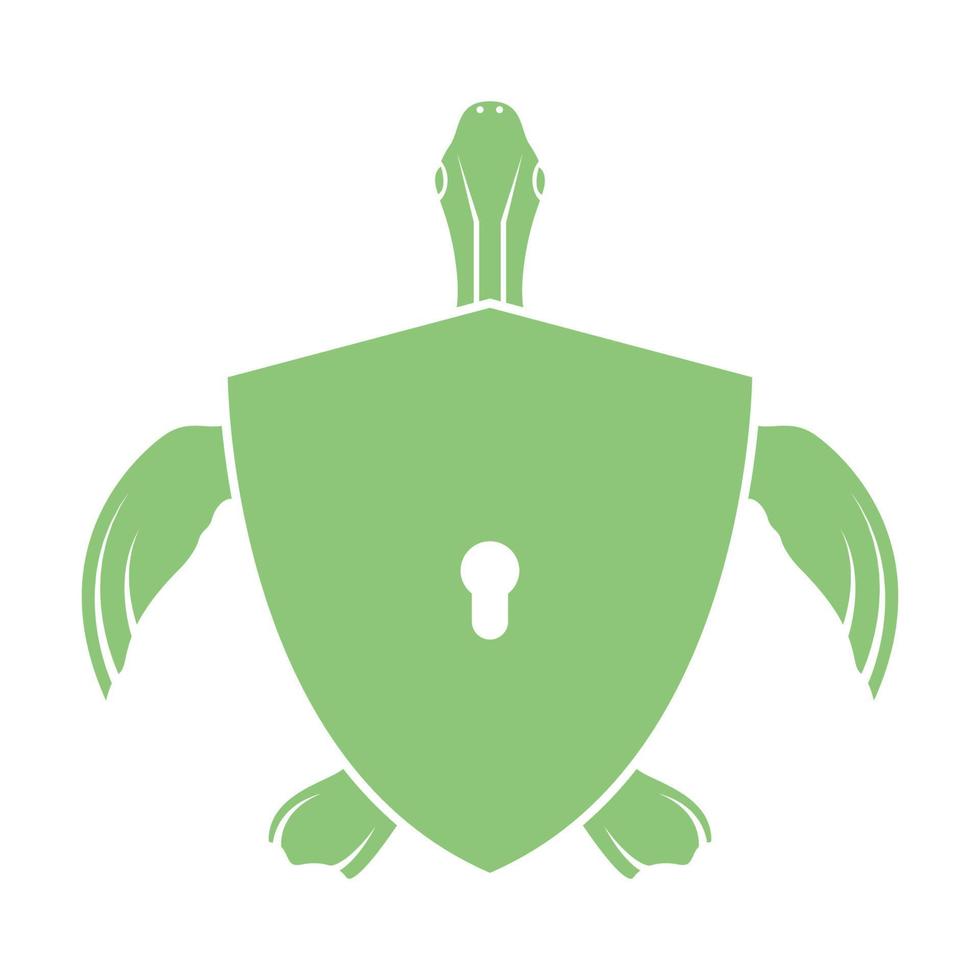 groene schildpad met schild logo symbool vector pictogram illustratie grafisch ontwerp