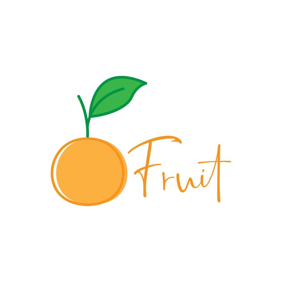 fruit vers oranje lijn kunst kleurrijk logo ontwerp vector grafisch symbool pictogram illustratie creatief idee