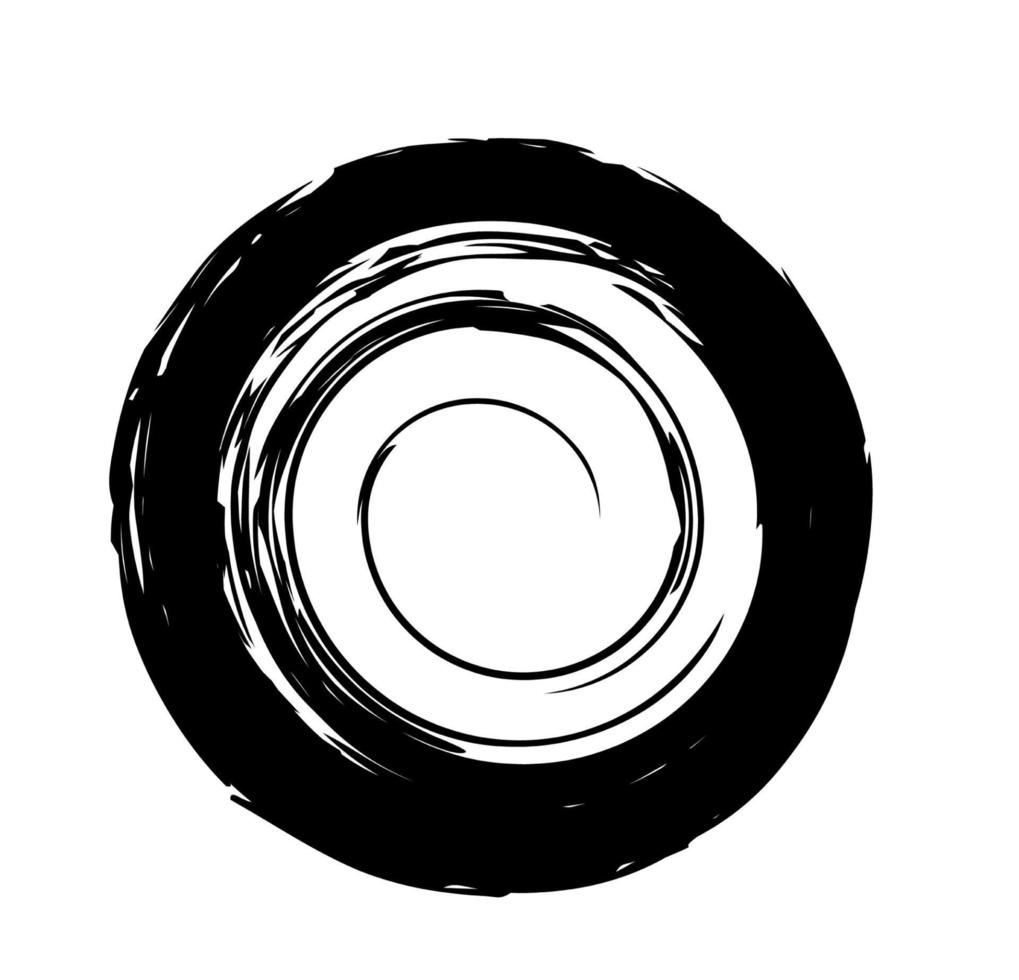 penseel verf grunge cirkel lijn vector