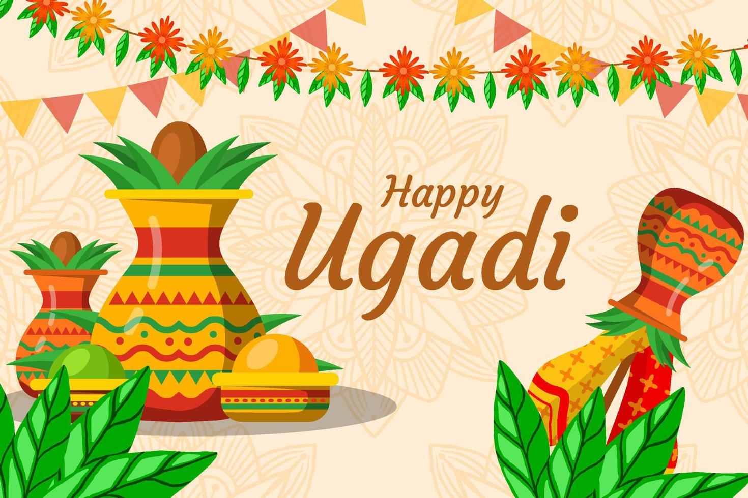 gelukkige ugadi gudi padwa afbeelding achtergrond vector