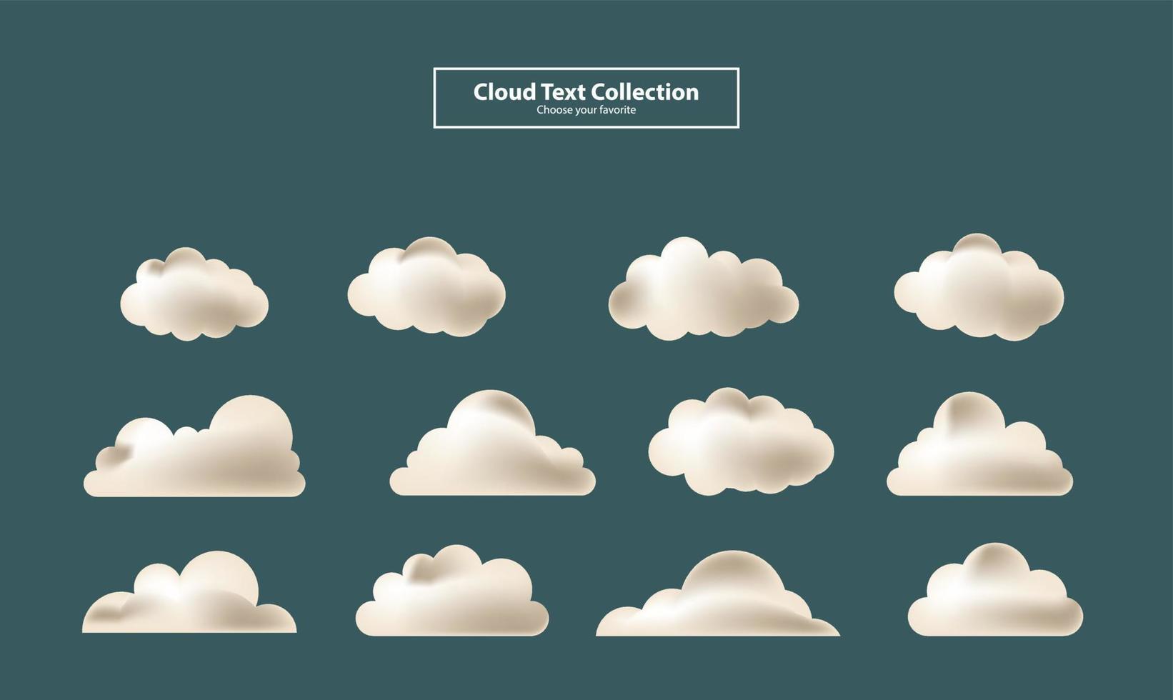 cartoon wolken collectie set achtergrond plat gradiënt vector illustratie behang element teken