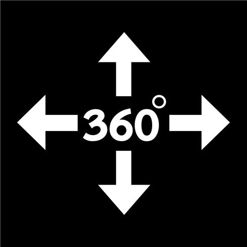 360 graden pictogram vector