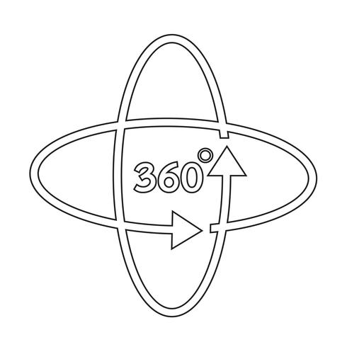 360 graden pictogram vector