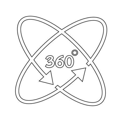 360 graden pictogram vector