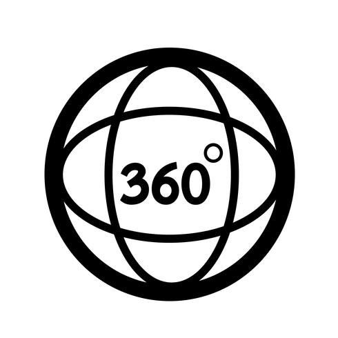 360 graden pictogram vector