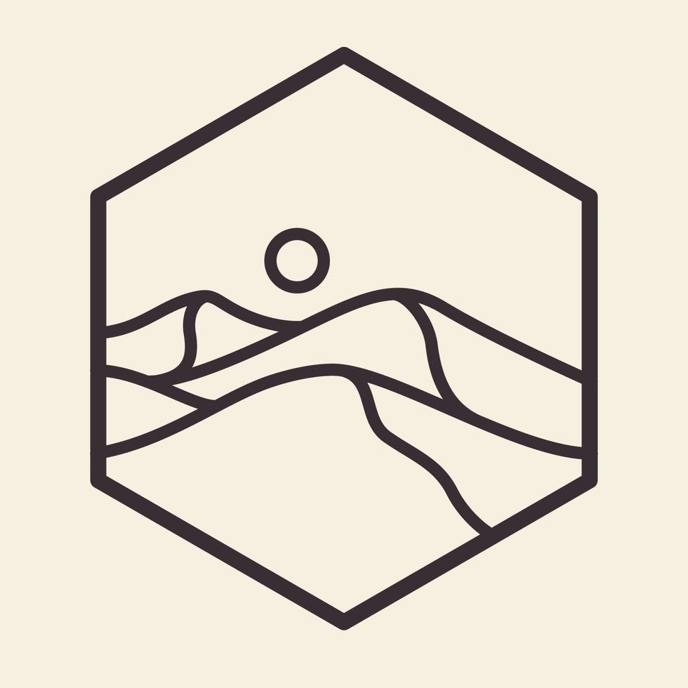 geometrische lijnen met woestijn logo ontwerp vector pictogram symbool grafische afbeelding