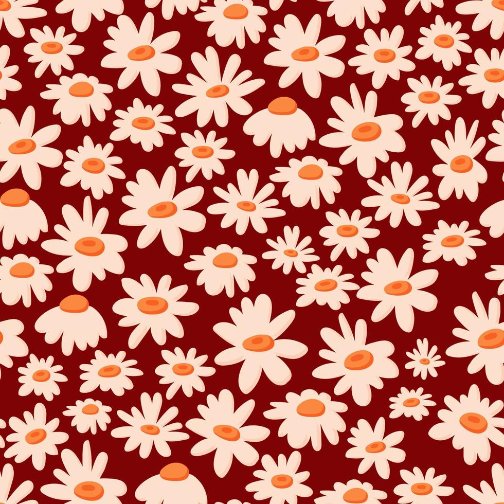 madeliefje kamille vector naadloze patroon. mooie bloemen zomer achtergrond in kleine bloemen. het elegante sjabloon voor modeprints. handgetekende ontwerp voor papier, omslag, stof, interieur.
