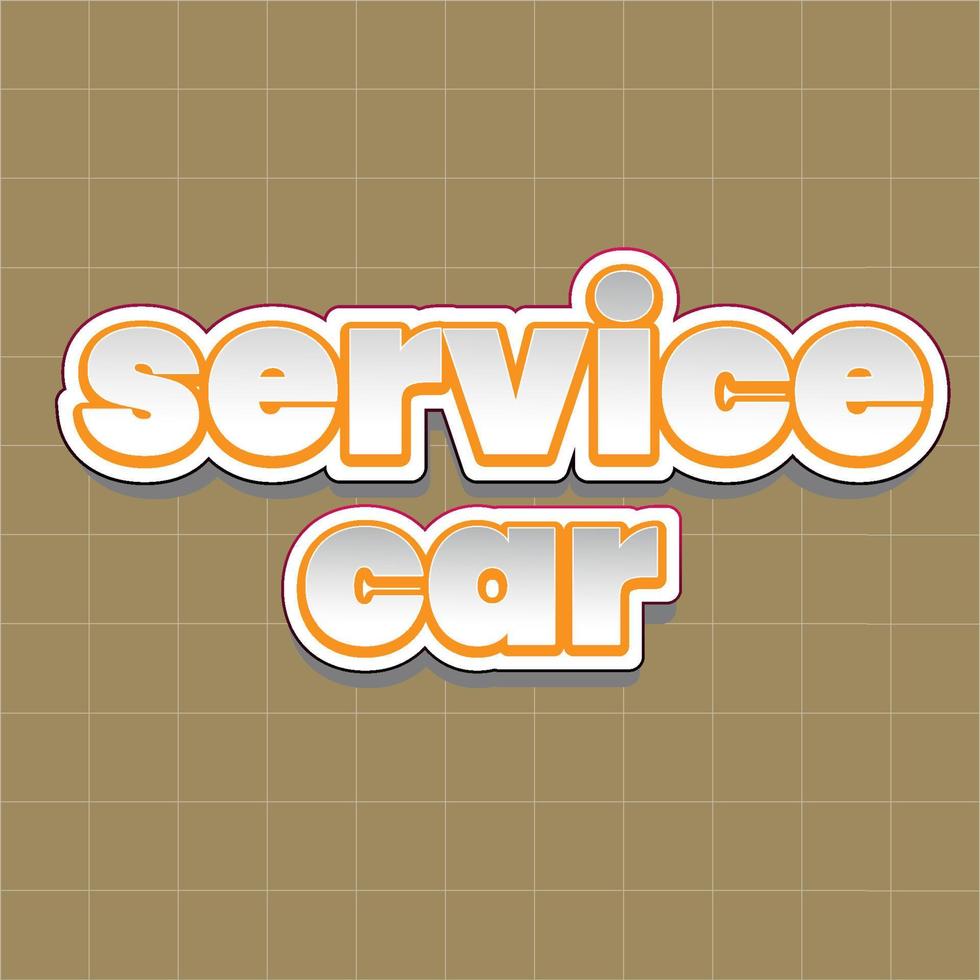 service auto tekst, voor titel of kop. in 3D fancy fun en futuristische stijl vector