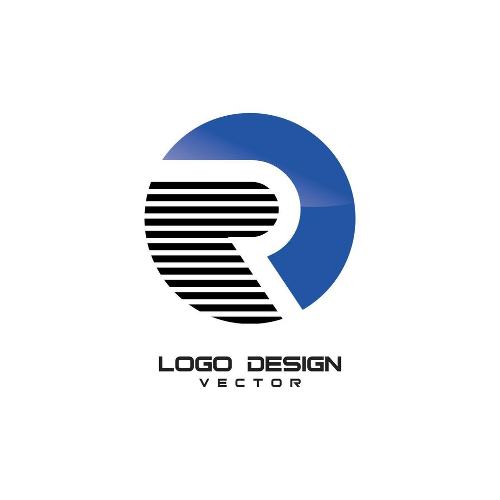 r-logo sjabloon vector