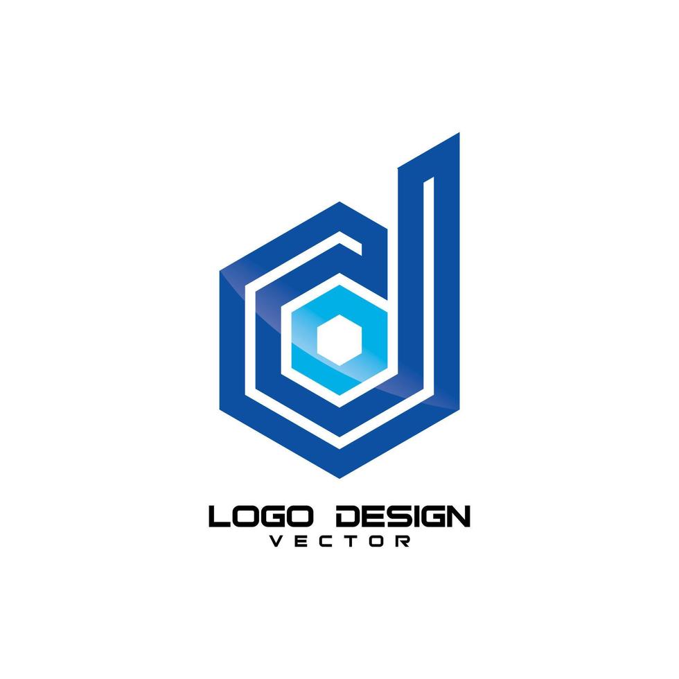 d symbool logo ontwerp vector