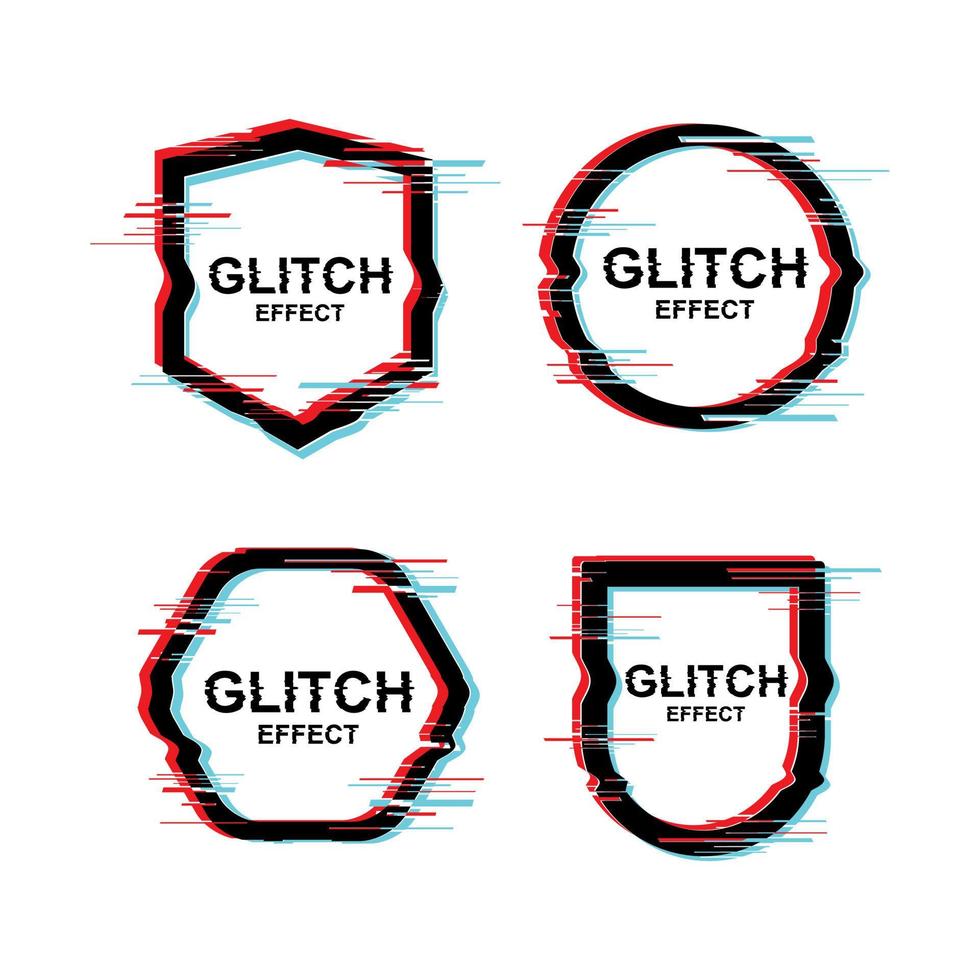 modern tekstontwerpframe met glitch-effectvector vector