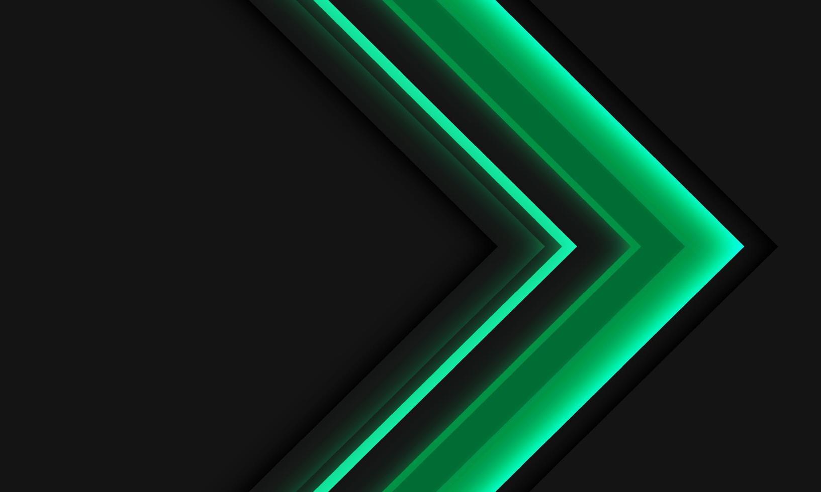 abstracte groene neon pijl richting geometrische op grijs ontwerp moderne futuristische achtergrond vector