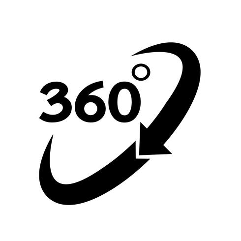 360 graden pictogram vector