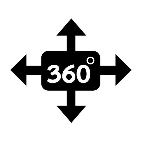 360 graden pictogram vector