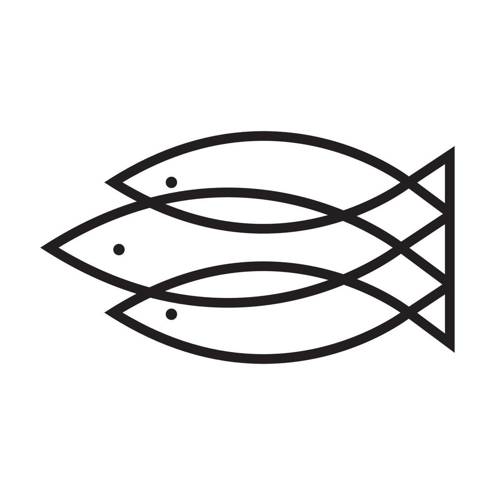 lijnen kunst drie vis logo symbool vector pictogram illustratie grafisch ontwerp